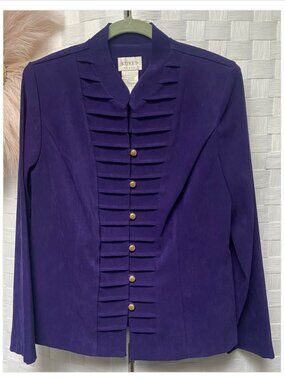 Koret Purple Microsuede Military Style Blazer Size 10